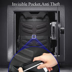 Large Capacity Anti-Theft Waterproof Shoulder Bag With Usb Port - Black 30.5X13X45Cm