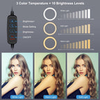 Usb Ring Selfie Light with Dual Colour Temperature and 3 Modes - 4.7 Inch