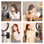 11.8 Rgbw Led Ring Light Kit with Mount Dual Phone Brackets and Remote Control