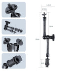 Adjustable Magic Arm With Phone Clamp & Large Claws - 11 Inch Black