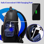 Waterproof Anti-Theft Outdoor Shoulder Bag With Usb Port - Large Capacity - Black