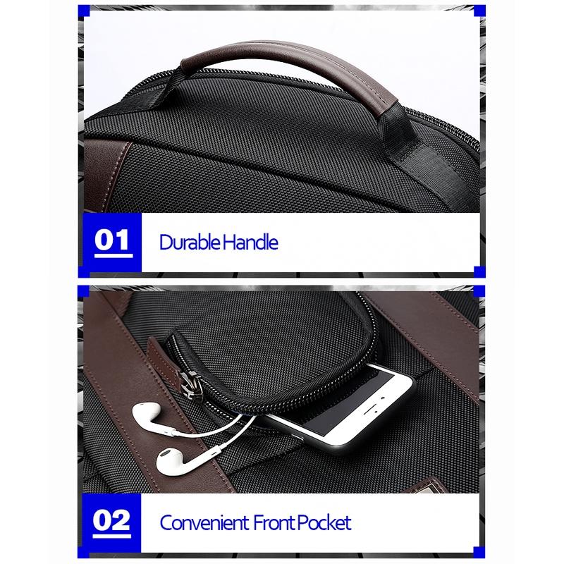 Waterproof Anti-Theft Outdoor Shoulder Bag With Usb Port - Large Capacity - Black