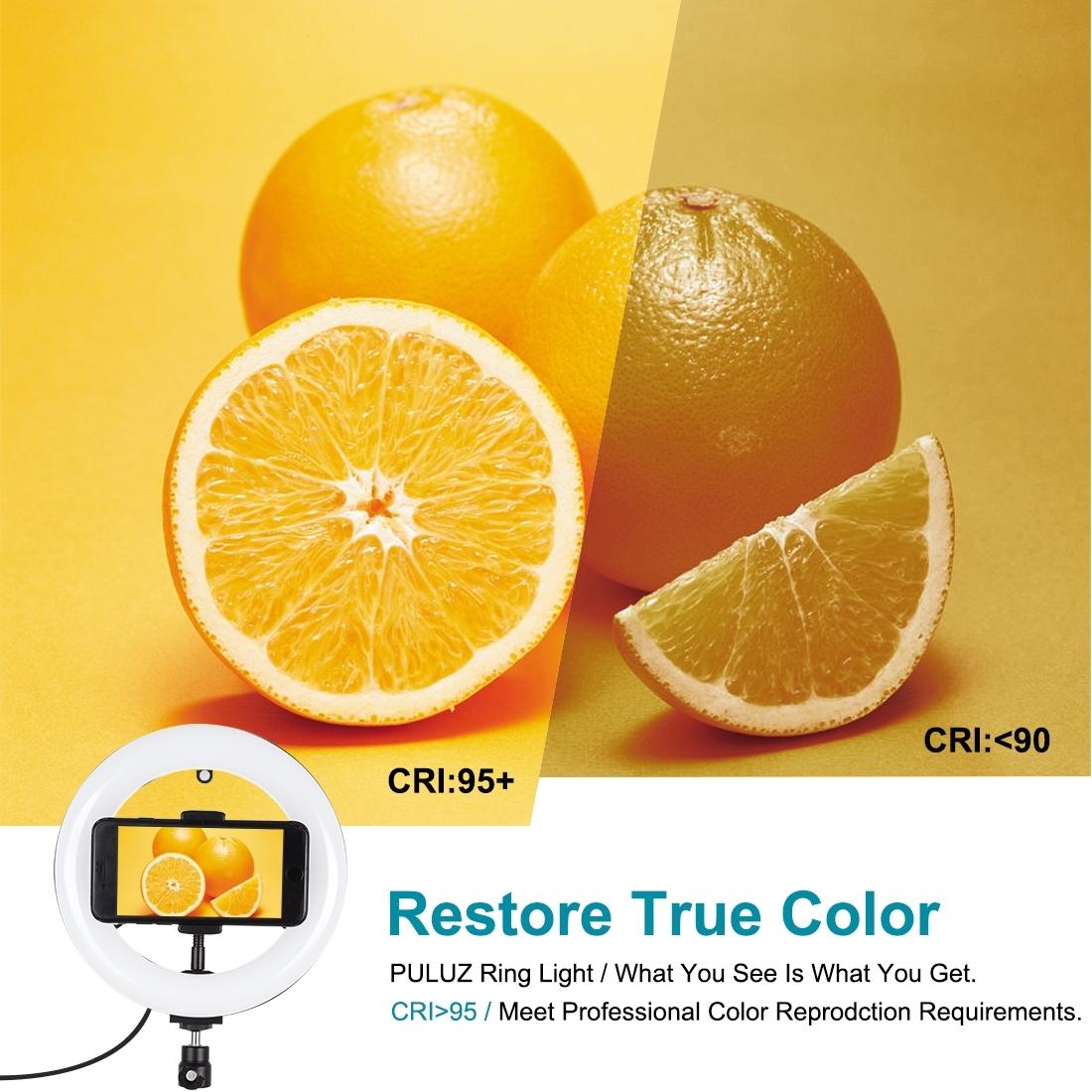 7.9 Mirror Light with Tripod & Usb 3 Modes Dual Colour Curved Ring Light for Vlogging Selfie Photography Video Phone Clamp - Black