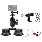 Universal Dual Suction Cup Mount for Action Cameras and Smartphones