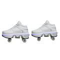 Versatile Double Row Rune Roller Skates - Size 40 - High-Top With Light (White)
