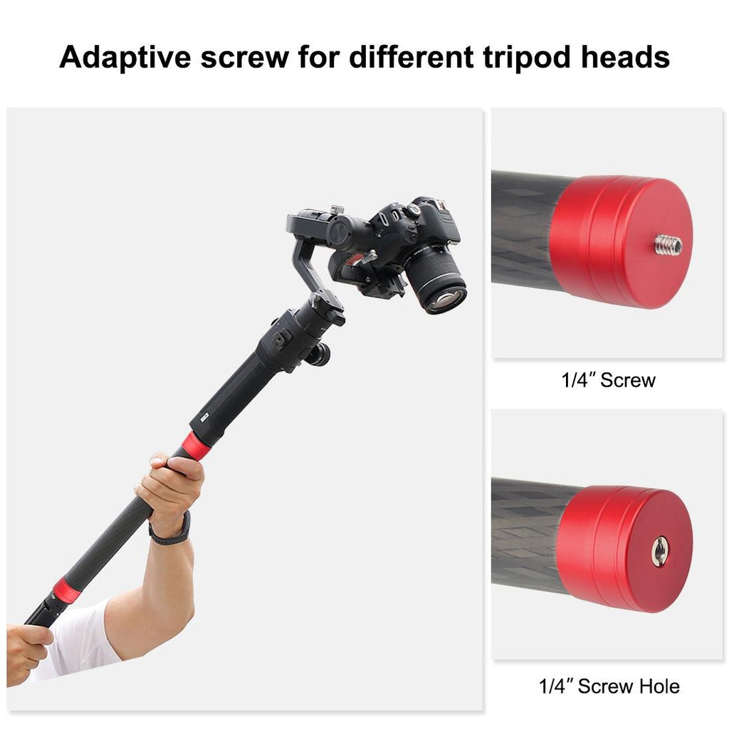 35cm Carbon Fiber Monopod Extension for Gimbal - Black