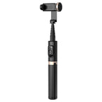 Reinforced Bluetooth Remote Control Selfie Stick with Hidden Design - Black