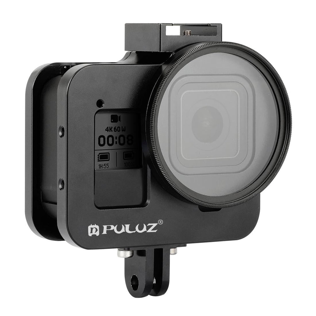 Aluminum Alloy Protective Cage with Insurance Frame and 52mm Uv Lens for Gopro Hero8