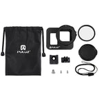 Aluminum Alloy Protective Cage with Insurance Frame and 52mm Uv Lens for Gopro Hero8