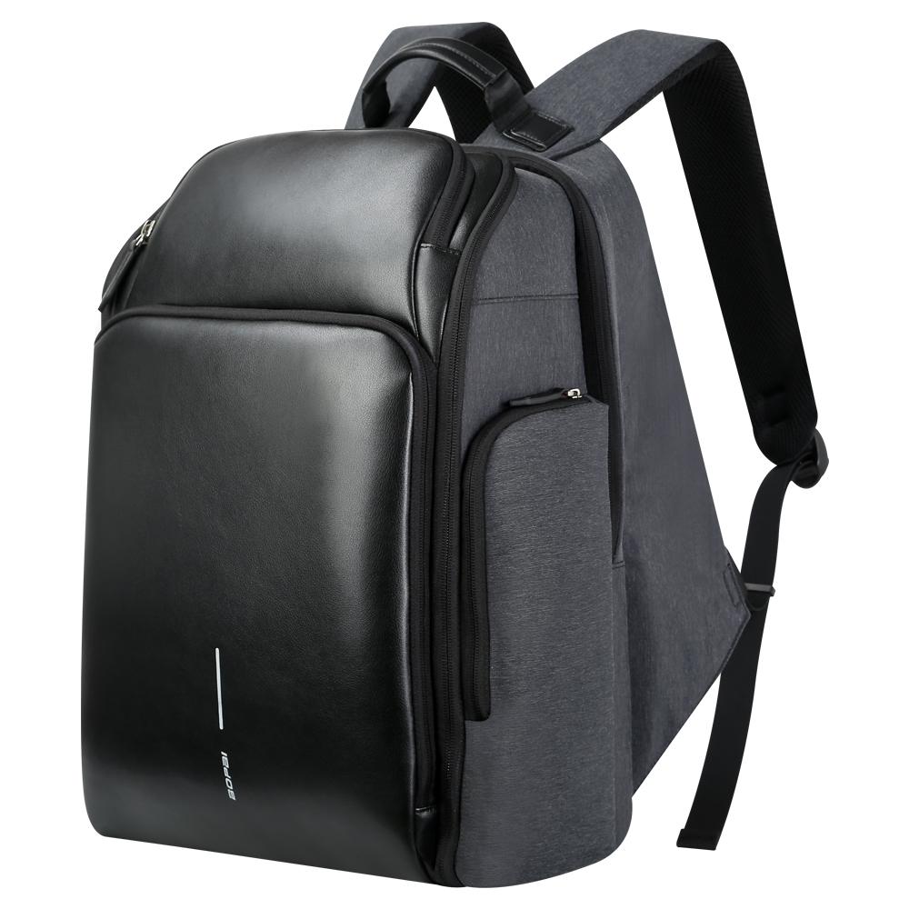 Waterproof Anti-Theft Usb Shoulder Bag - Large Capacity - Black