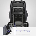 Waterproof Anti-Theft Usb Shoulder Bag - Large Capacity - Black