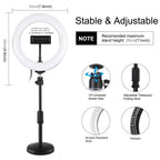 7.9 Led Ring Light with Usb 3 Modes Dual Colour Phone Clamp