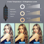 7.9 Led Ring Light with Usb 3 Modes Dual Colour Phone Clamp