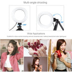 6.2 Led Ring Light with Usb 3 Modes Dimmable Vlogging Photography Video Pocket Tripod Mount Cold Shoe Ball Head Black