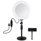 7.9 Dual-colour Led Ring Light with Desktop Mount and Phone Clamp