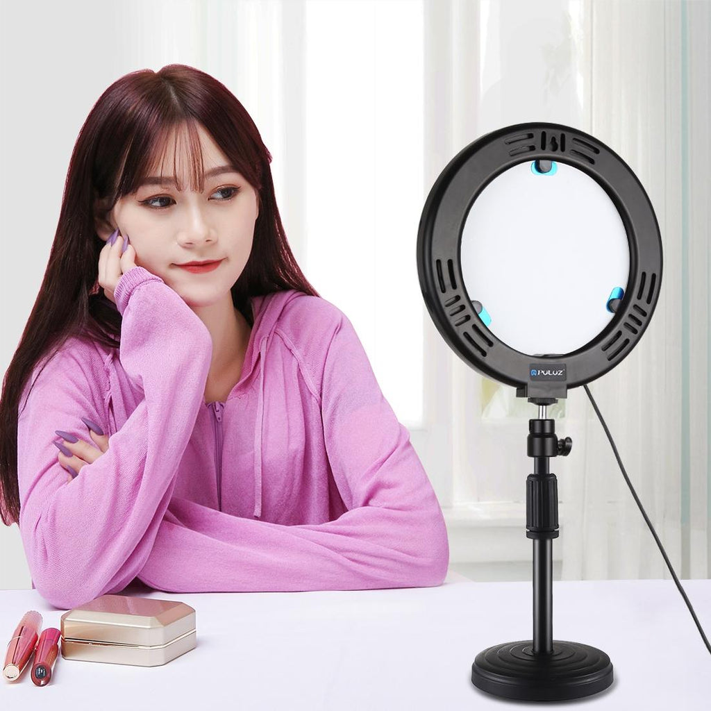 7.9 Dual-colour Led Ring Light with Desktop Mount and Phone Clamp