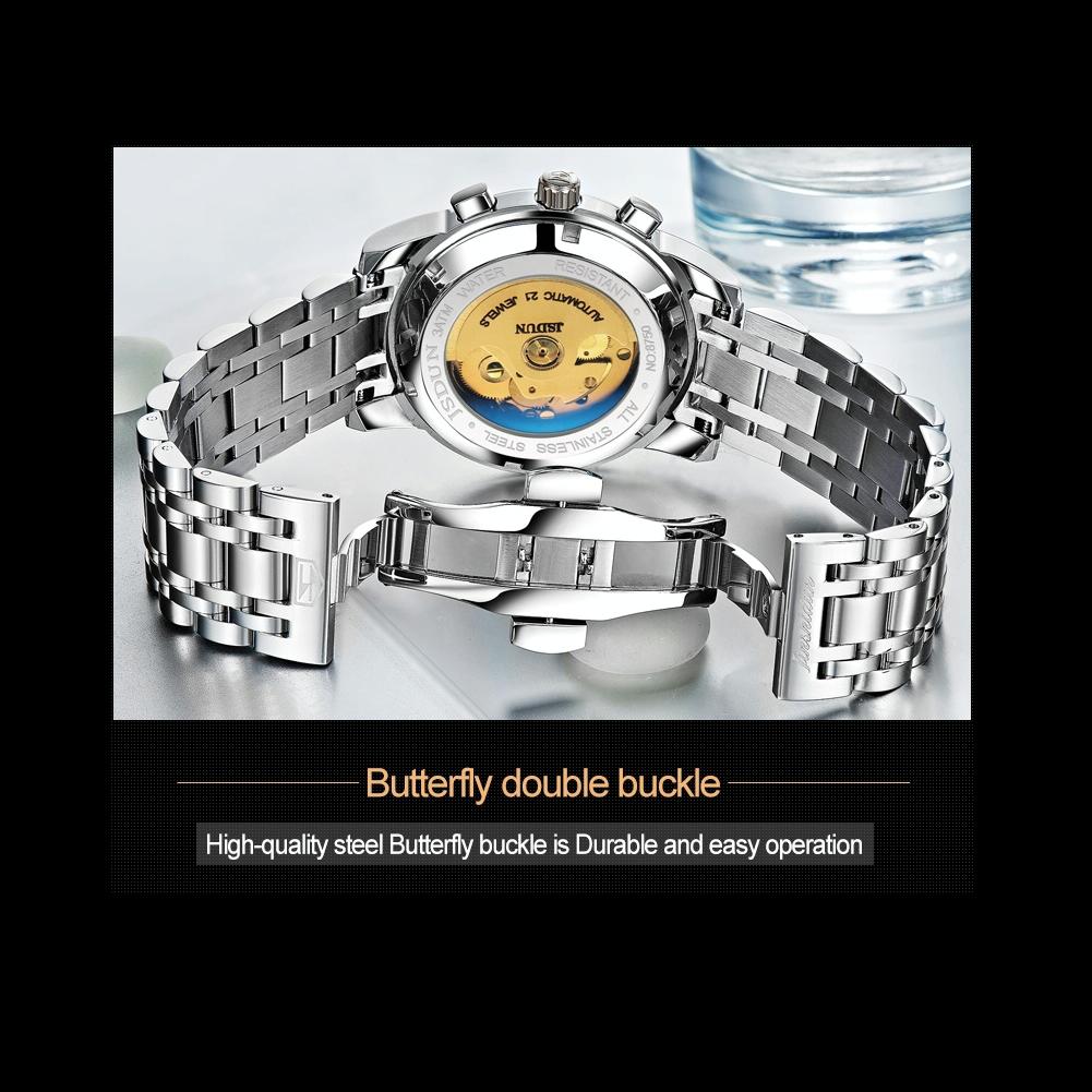 Waterproof Luminous Mechanical Watch for Men - 8750 - Silver White