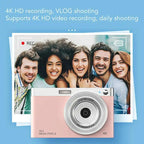 Retro Vlog Self-Shooting Camera - 50Mp Hd 4K Video - White