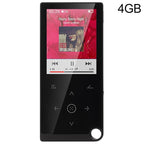 2.4 Inch Touch Mp4 / Mp3 Player 4Gb Memory E Book / Alarm / Timer No Bluetooth - Black