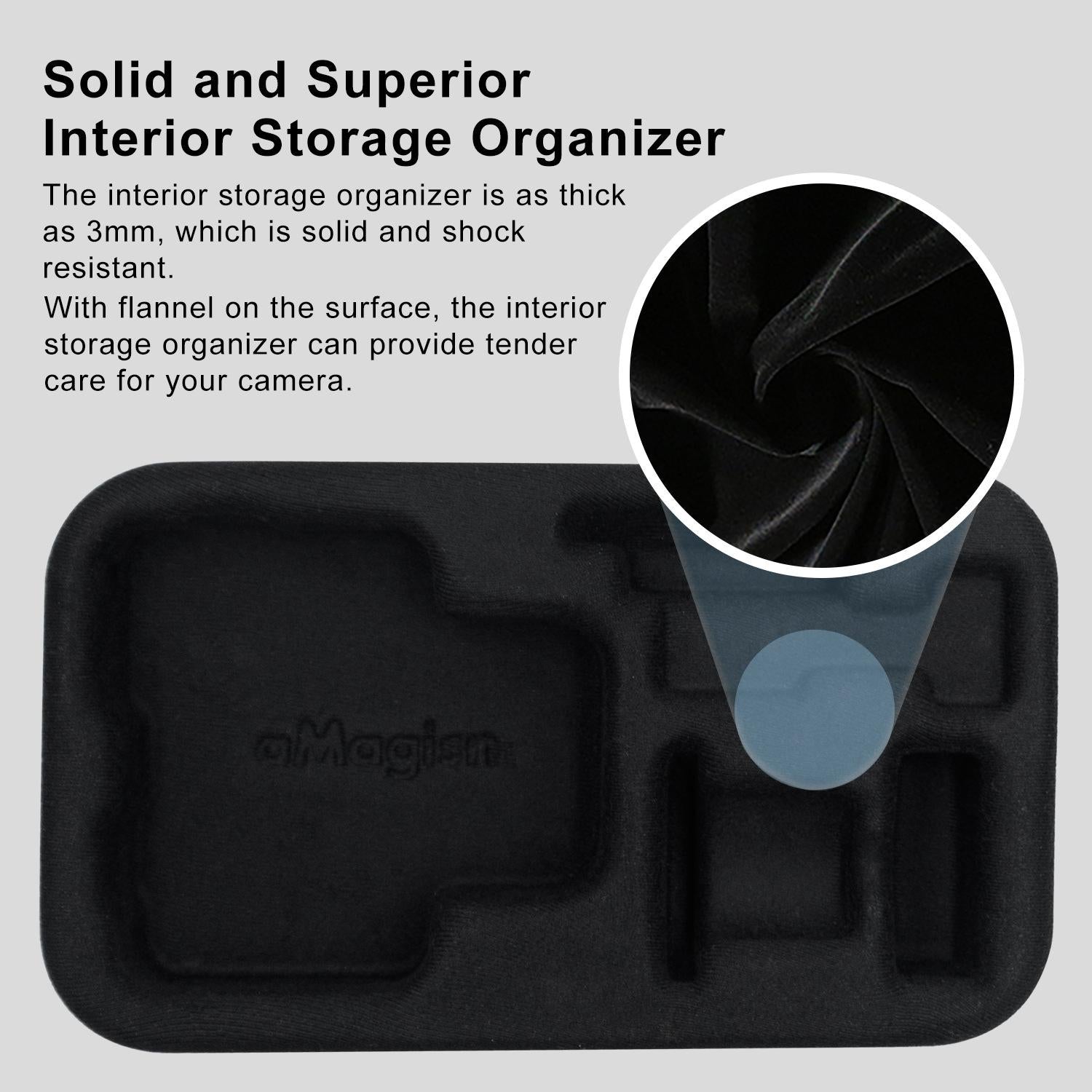 Small Organizer Bag for Sports Camera Accessories 18.5 x 11.5 x 6cm - Pearl White