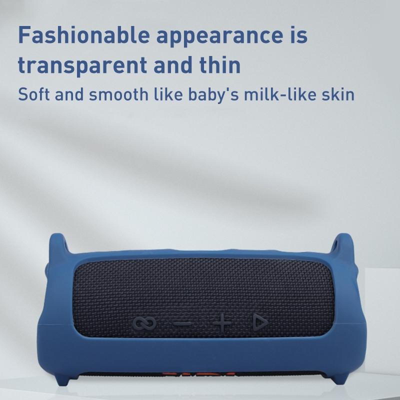 Portable Silicone Case with Shoulder Strap for Jbl Flip 6 Speaker - Blue