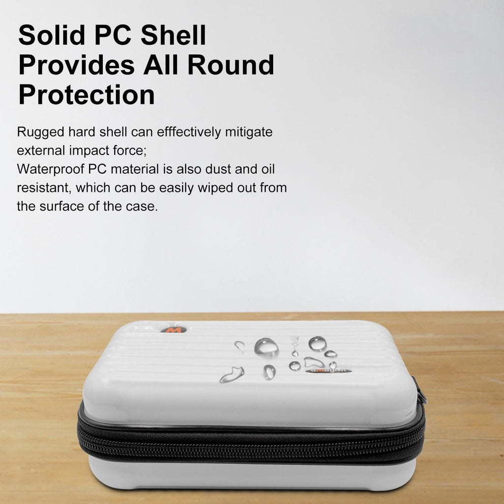Waterproof Hard Shell Storage Bag for Amagisn - Compact Size - Pearl White