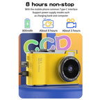Retro Kids Camera With Dual-Lens 4K Hd Ccd - 2.4 Inch - Purple