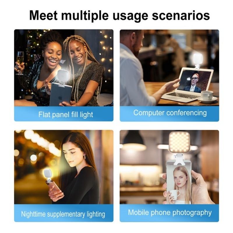 Portable Mini Clip-on Led Fill Light for Video Conferencing and Live Streaming - Purple