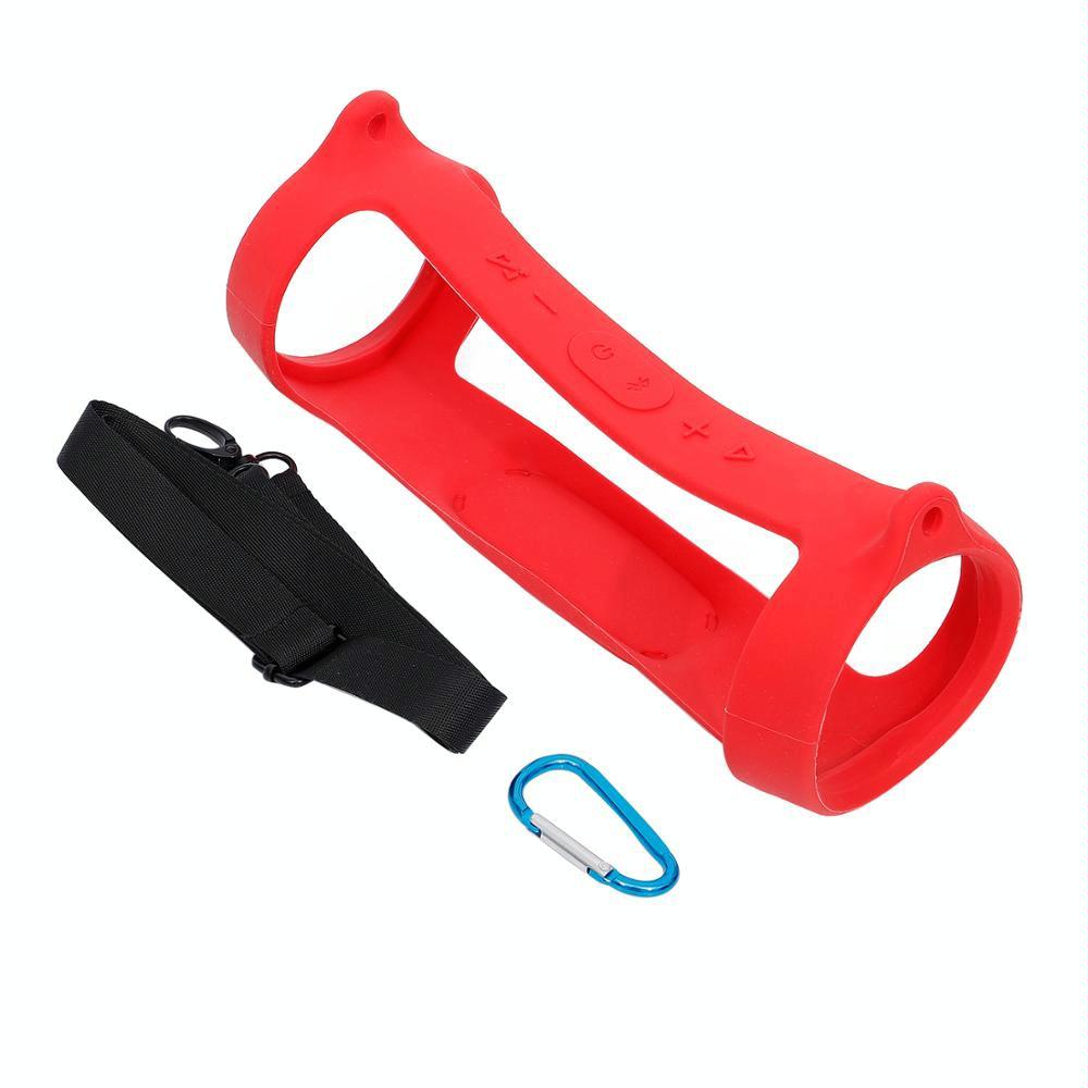 Jbl Charge 4 Speaker Cover with Strap & Carabiner - Portable Silicone Protection - Blue