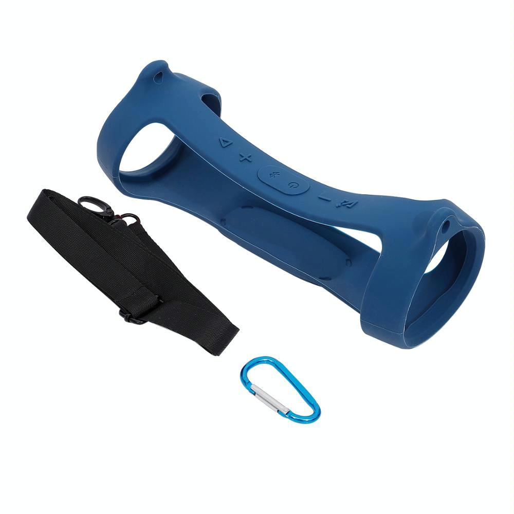 Jbl Charge 4 Speaker Cover with Strap & Carabiner - Portable Silicone Protection - Blue