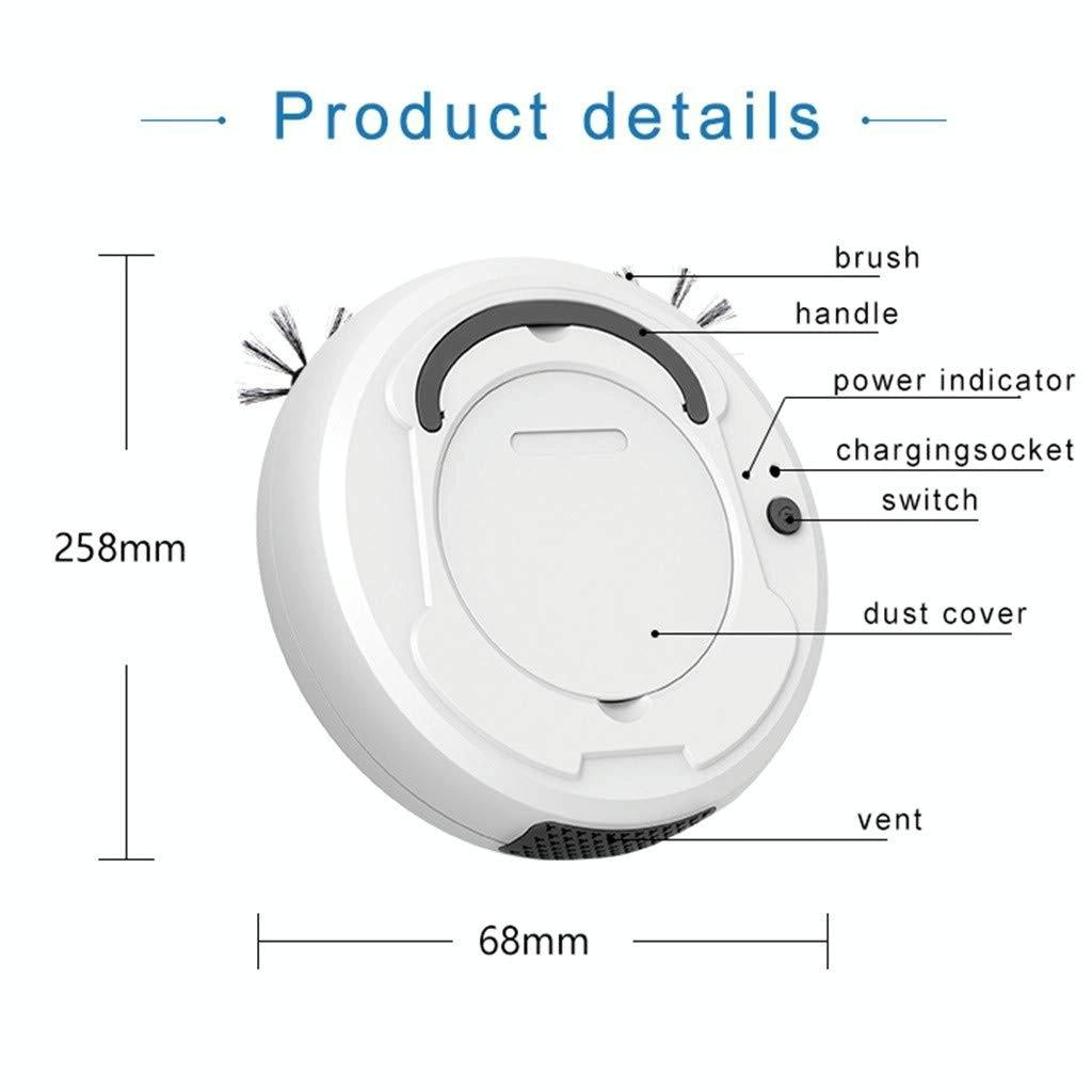 Smart 3-in-1 Robot Vacuum with Wet / Dry Mopping - Rechargeable & Auto Cleaning - Black - Gray