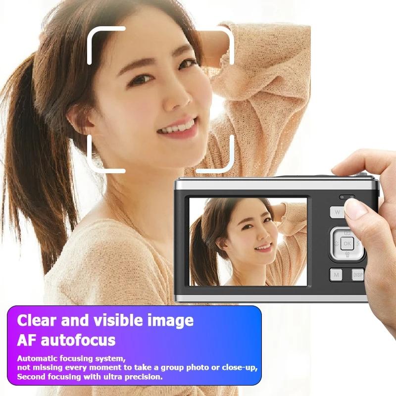 4K Hd Optical Zoom Digital Camera 60Mp Dual Screen Selfie Camera No Memory - Silver