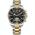 Waterproof Mechanical Watch for Men - Multifunctional - Black + Gold