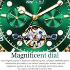 Waterproof Mechanical Watch for Men - Multifunctional - Black + Gold