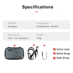 18.5 x 11.5 x 6cm Small Organizer Bag for Sports Camera Accessories - Pearl White