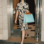 Versatile Cowhide Shoulder Bag for All Occasions - Sky Blue