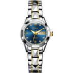 Stylish Waterproof Luminous Women Automatic Watch - 8813 - Silver Gold Blue