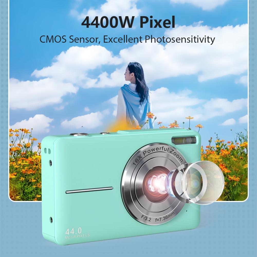 Mini Children Photography Camera - 2.4-inch Hd 16x Zoom - Green+32G