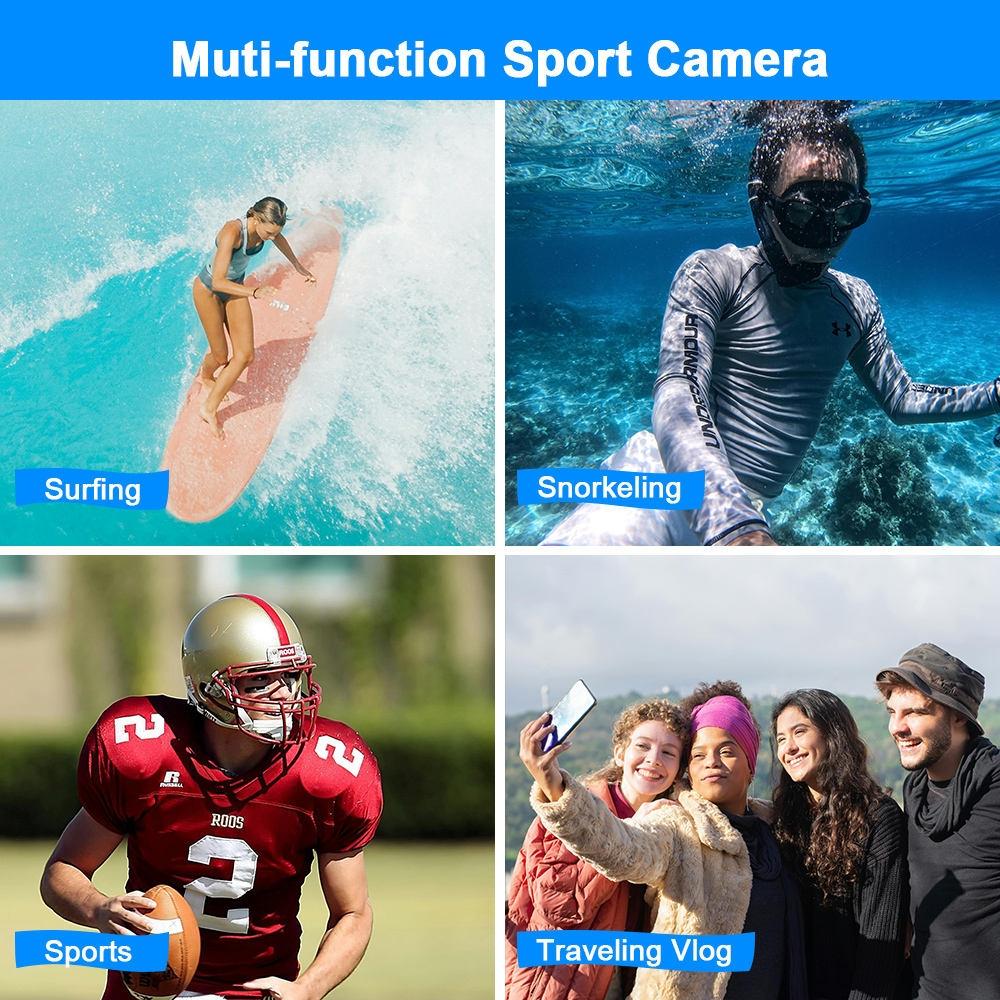 Waterproof 48mp Dual Screen Outdoor Camera - Wdc901 - Blue