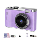 Retro Kids Camera With Dual-Lens 4K Hd Ccd - 2.4 Inch - Green