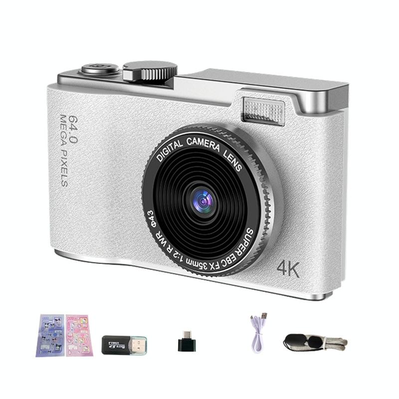 Retro Kids Camera With Dual-Lens 4K Hd Ccd - 2.4 Inch - Green