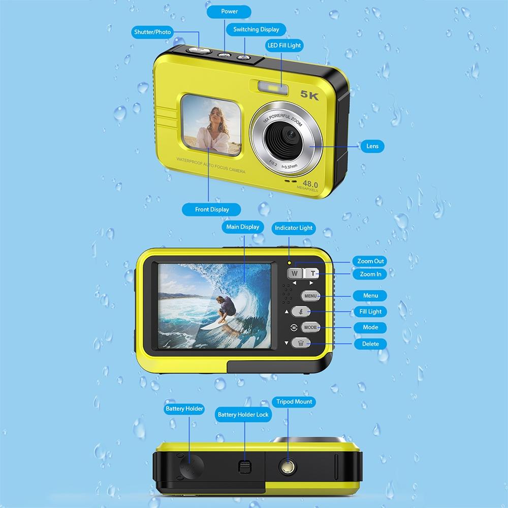 Waterproof 48mp Dual Screen Outdoor Camera - Wdc901 - Green