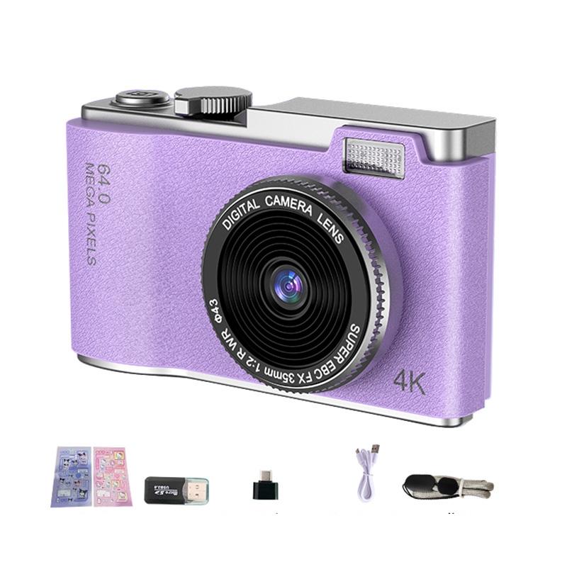 Retro Kids Camera With Dual-Lens 4K Hd Ccd - 2.4 Inch - Pink