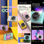 Retro Kids Camera With Dual-Lens 4K Hd Ccd - 2.4 Inch - Pink