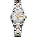 Stylish Waterproof Luminous Women Automatic Watch - 8813 - Silver Gold White