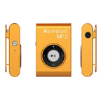 Waterproof Mp3 Player For Swimming & Diving 8Gb Memory Fm Radio Clip & Earphones - Orange