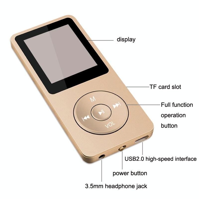 Ultra Thin Screen Mp4 Player Lossless Sound - Light Blue