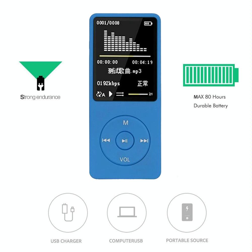 Portable Lcd Fm Radio Mp3 Mp4 Player 4Gb Memory Black - Green 4Gb