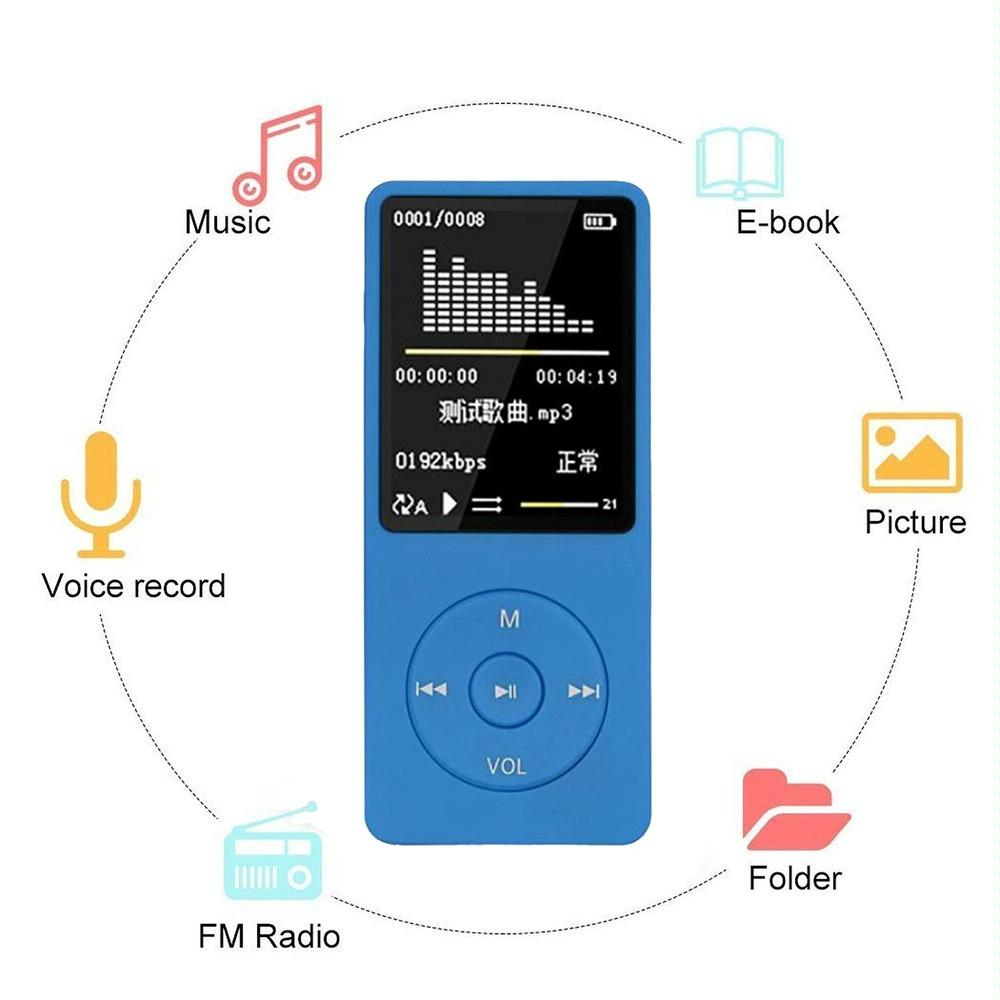 Portable Lcd Fm Radio Mp3 Mp4 Player 4Gb Memory Black - Green 4Gb