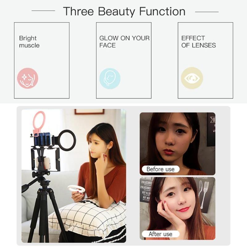Xj18 Live Self-timer Led Fill Light - Perfect for Live Streaming - Pink